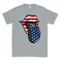 Heather Grey America 4th Of July Tongue Classic Tee - Jasminsmagicworld