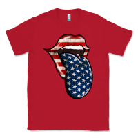 Red America 4th Of July Tongue Classic Tee - Jasminsmagicworld