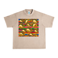 French Oak tacos and sunflowers with serape leopard background Urban Heavy Tee - BarkalooDesign