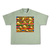 Oil Green tacos and sunflowers with serape leopard background Urban Heavy Tee - BarkalooDesign