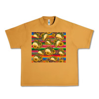 Peanut Butter tacos and sunflowers with serape leopard background Urban Heavy Tee - BarkalooDesign