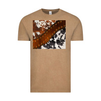 Vintage Coffee cowhide leather Vintage Tee - BarkalooDesign