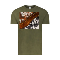 Vintage Olive cowhide leather Vintage Tee - BarkalooDesign