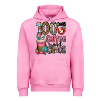 Fuchsia Pink hundred days of coffee and chaos Urban Hoodie - OliviaCreatesArt