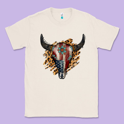 American Bull Skull Classic Tee Designed By Jasminsmagicworld