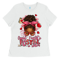 Cupid's Favorite Postal Worker Afro Messy Bun Ladies Tee | Teevron