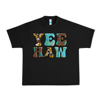 Black western sunflowers turquoise leopard yee haw Urban Heavy Tee - BarkalooDesign