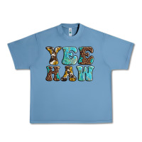 Pebble Blue western sunflowers turquoise leopard yee haw Urban Heavy Tee - BarkalooDesign