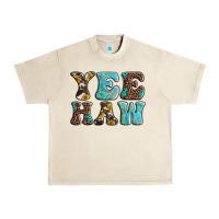 Sandshell western sunflowers turquoise leopard yee haw Urban Heavy Tee - BarkalooDesign