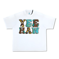 White western sunflowers turquoise leopard yee haw Urban Heavy Tee - BarkalooDesign