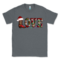 Charcoal Heather love christmas boots Classic Tee - AdoDesignShop