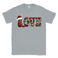 Heather Grey love christmas boots Classic Tee - AdoDesignShop
