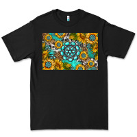 Black western turquoise and sunflowers skinny metal can holder Premium Tee - HRA Design Shop