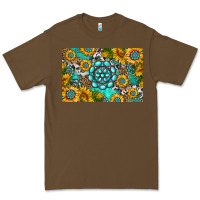 Cacao western turquoise and sunflowers skinny metal can holder Premium Tee - HRA Design Shop