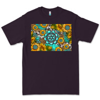 Plum western turquoise and sunflowers skinny metal can holder Premium Tee - HRA Design Shop