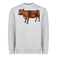 Heather Grey red angus cow Heavyweight Sweatshirt - LillyAllenDesigns