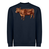 Navy red angus cow Heavyweight Sweatshirt - LillyAllenDesigns