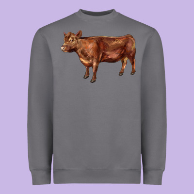 Red Angus Cow Heavyweight Sweatshirt Designed By Lillyallendesigns