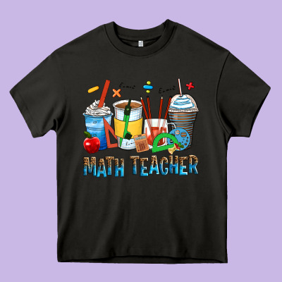Math Teacher Coffee Cups Heavy Core Tee Designed By Zillion Design Studio