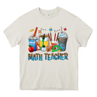 Cream math teacher coffee cups Heavy Core Tee - Zillion Design Studio