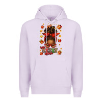 Lilac one merry mama christmas afro messy bun Premium Hoodie - texasbilliewilder