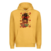 Mustard one merry mama christmas afro messy bun Premium Hoodie - texasbilliewilder