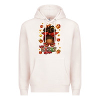 Pale Pink one merry mama christmas afro messy bun Premium Hoodie - texasbilliewilder