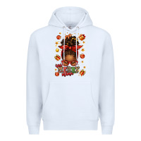White one merry mama christmas afro messy bun Premium Hoodie - texasbilliewilder