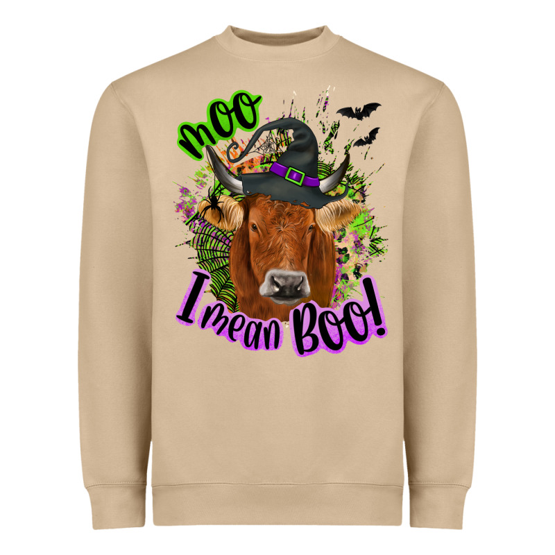 Moo I Mean Boo Cow Heavyweight Sweatshirt by NancyCooperArtShop | Teevron