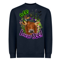 Navy Moo i mean boo Cow Heavyweight Sweatshirt - NancyCooperArtShop