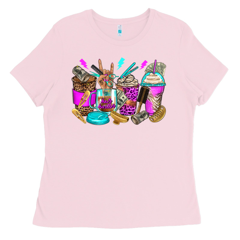 Hair Hustler Coffee Cups Ladies Tee by Zillion Design Studio | Teevron