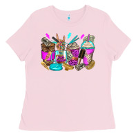 Bubblegum Pink hair hustler coffee cups Ladies Tee - Zillion Design Studio