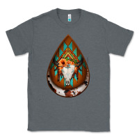 Charcoal Heather aztec bullskull teardrop earrings Classic Tee - Jasminsmagicworld