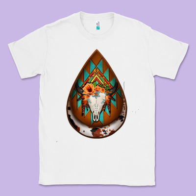 Aztec Bullskull Teardrop Earrings Classic Tee Designed By Jasminsmagicworld