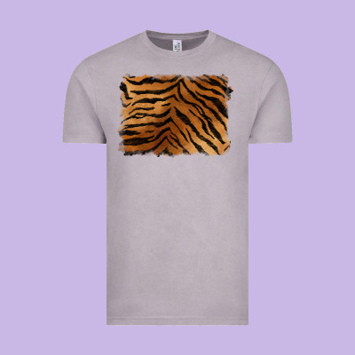 Handdrawn Tiger Pattern Background Vintage Tee Designed By Barkaloodesign