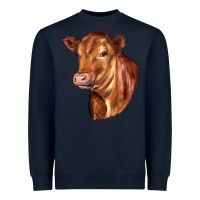 Navy red angus cattle cow Heavyweight Sweatshirt - LillyAllenDesigns