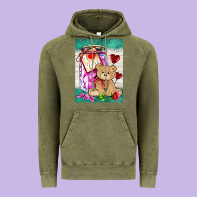 Candy Jar With Bear  Air Vintage Hoodie Designed By Adodesignshop