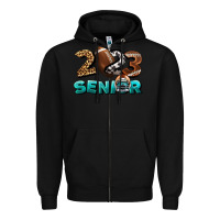 Black American Football Senior 2023 Zipper Hoodie - BundleAndBundleShop
