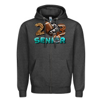 Charcoal Heather American Football Senior 2023 Zipper Hoodie - BundleAndBundleShop