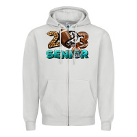 Dove Grey American Football Senior 2023 Zipper Hoodie - BundleAndBundleShop