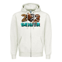 Oatmeal Heather American Football Senior 2023 Zipper Hoodie - BundleAndBundleShop