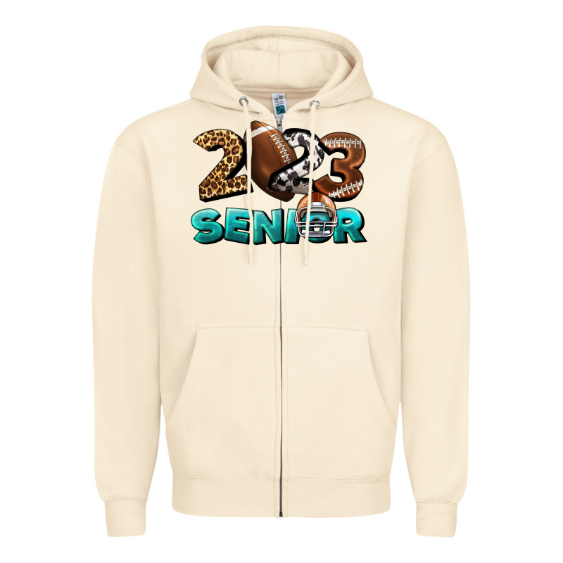 American Football Senior 2023 Zipper Hoodie by BundleAndBundleShop | Teevron