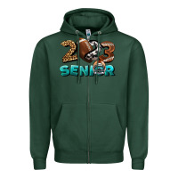 Sports Green American Football Senior 2023 Zipper Hoodie - BundleAndBundleShop