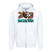 White American Football Senior 2023 Zipper Hoodie - BundleAndBundleShop