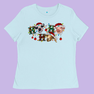 Hohoho Farm Animals Ladies Tee Designed By Ranaportraitstore