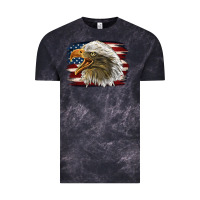 Cloud Black American Flag Eagle Vintage Tee - LillyAllenDesigns