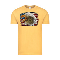 Vintage Mustard American Flag Eagle Vintage Tee - LillyAllenDesigns