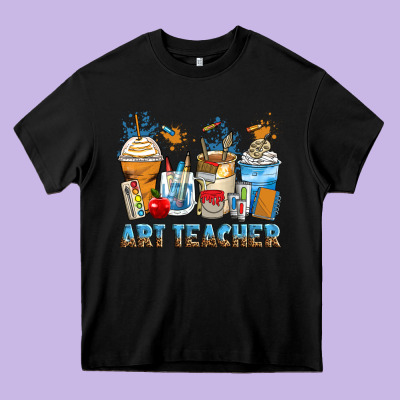 Art Teacher Coffee Cups Heavy Core Tee Designed By Zillion Design Studio