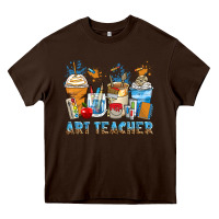 Chocolate Brown art teacher coffee cups Heavy Core Tee - Zillion Design Studio