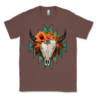 Chestnut Aztec Turquoise Bull Skull Classic Tee - Jasminsmagicworld